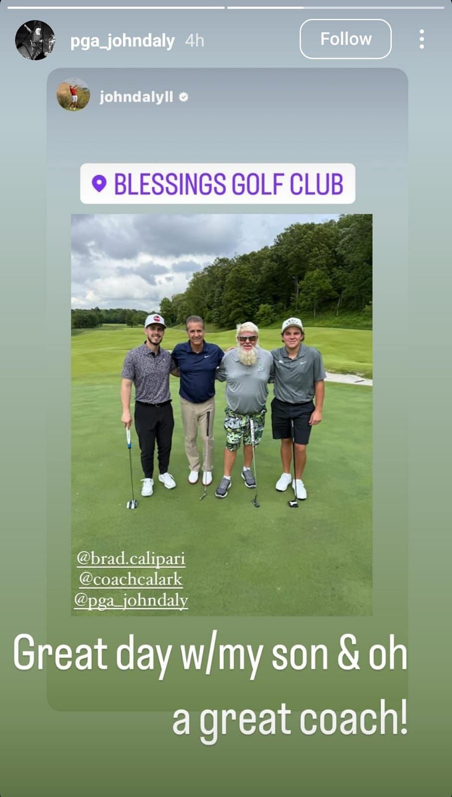John Daly with John Calipari ( via John Daly's Instagram story)